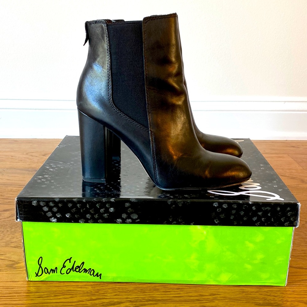 Sam Edelman Black Leather Booties
